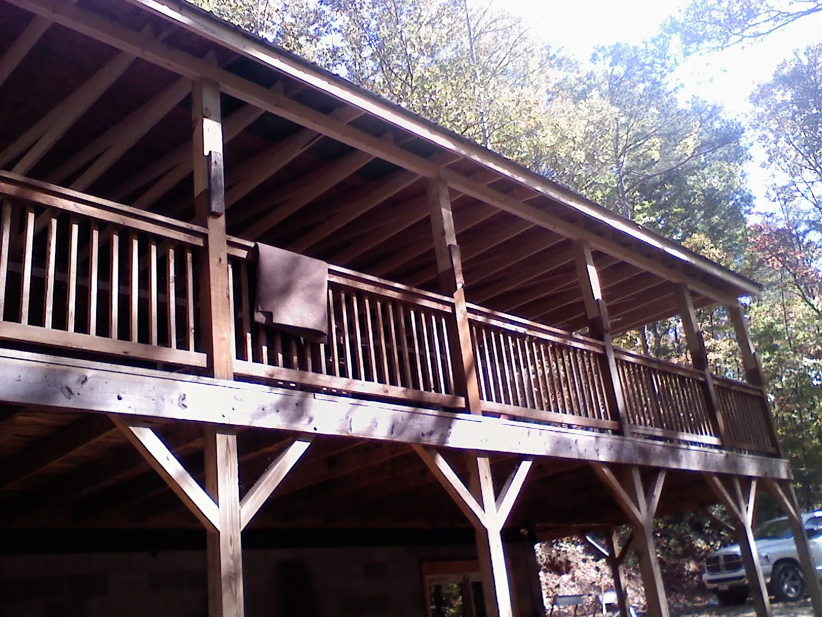Timber framing under a new elevated porch and deck — Roof Leak Repair in Lobelville by Roofing Brothers
